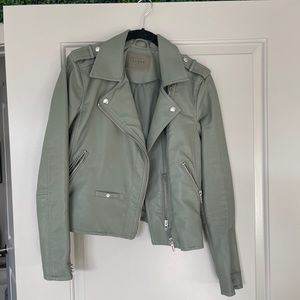 BLANK NYC green leather jacket